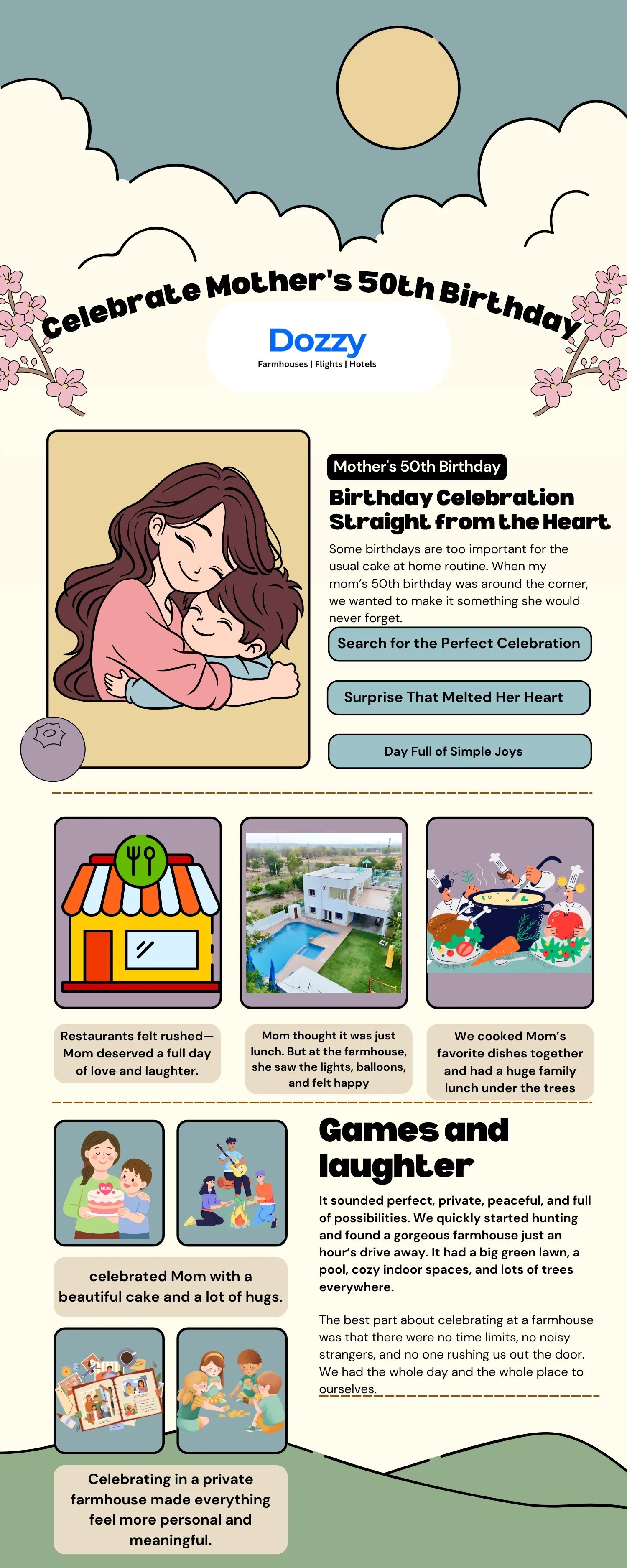 A Birthday Celebration Straight from the Heart – Private Farmhouse Rentals to Celebrate Mother's 50th Birthday