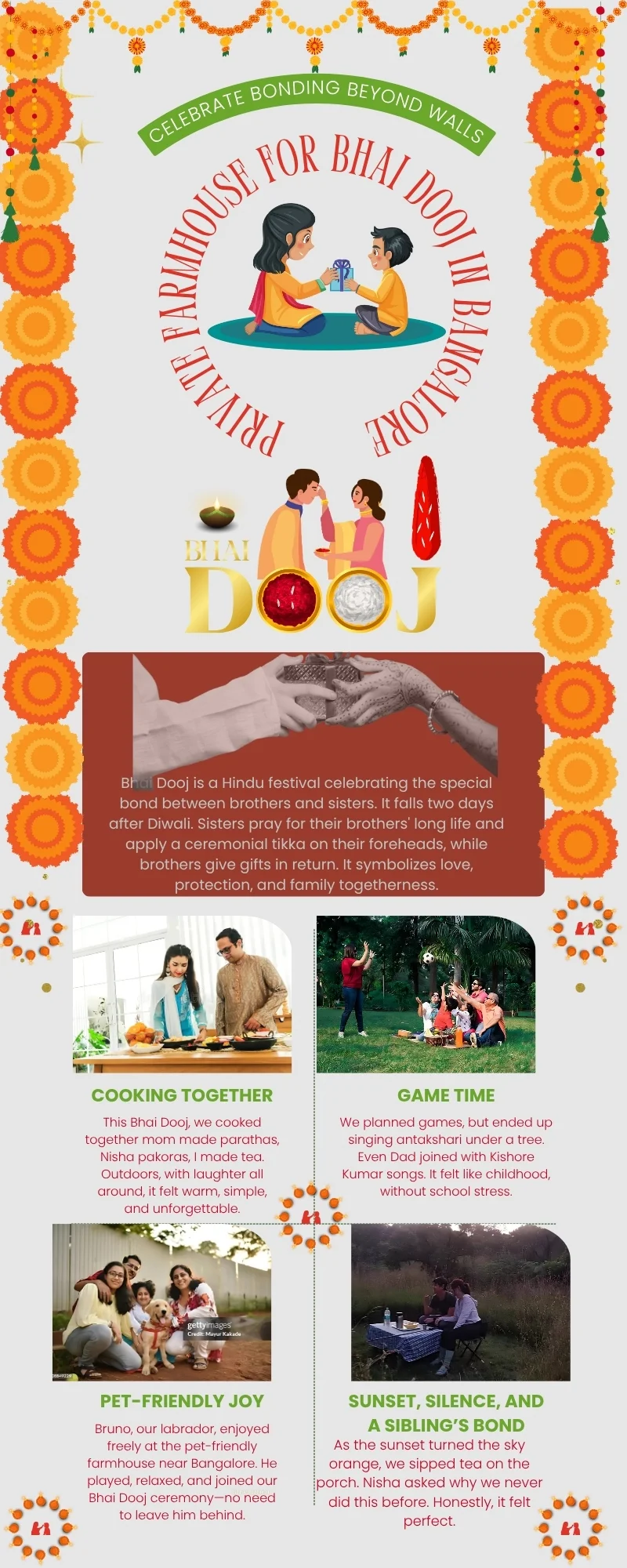 Celebrate Bonding Beyond Walls: Private Farmhouse for Bhai Dooj in Bangalore